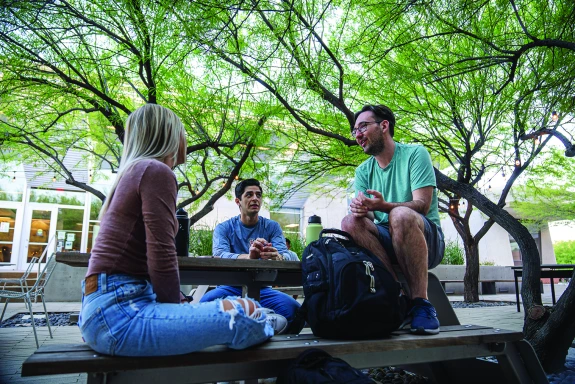 students in law courtyard